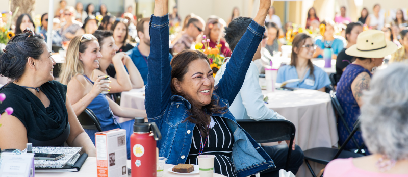 People seated at tables